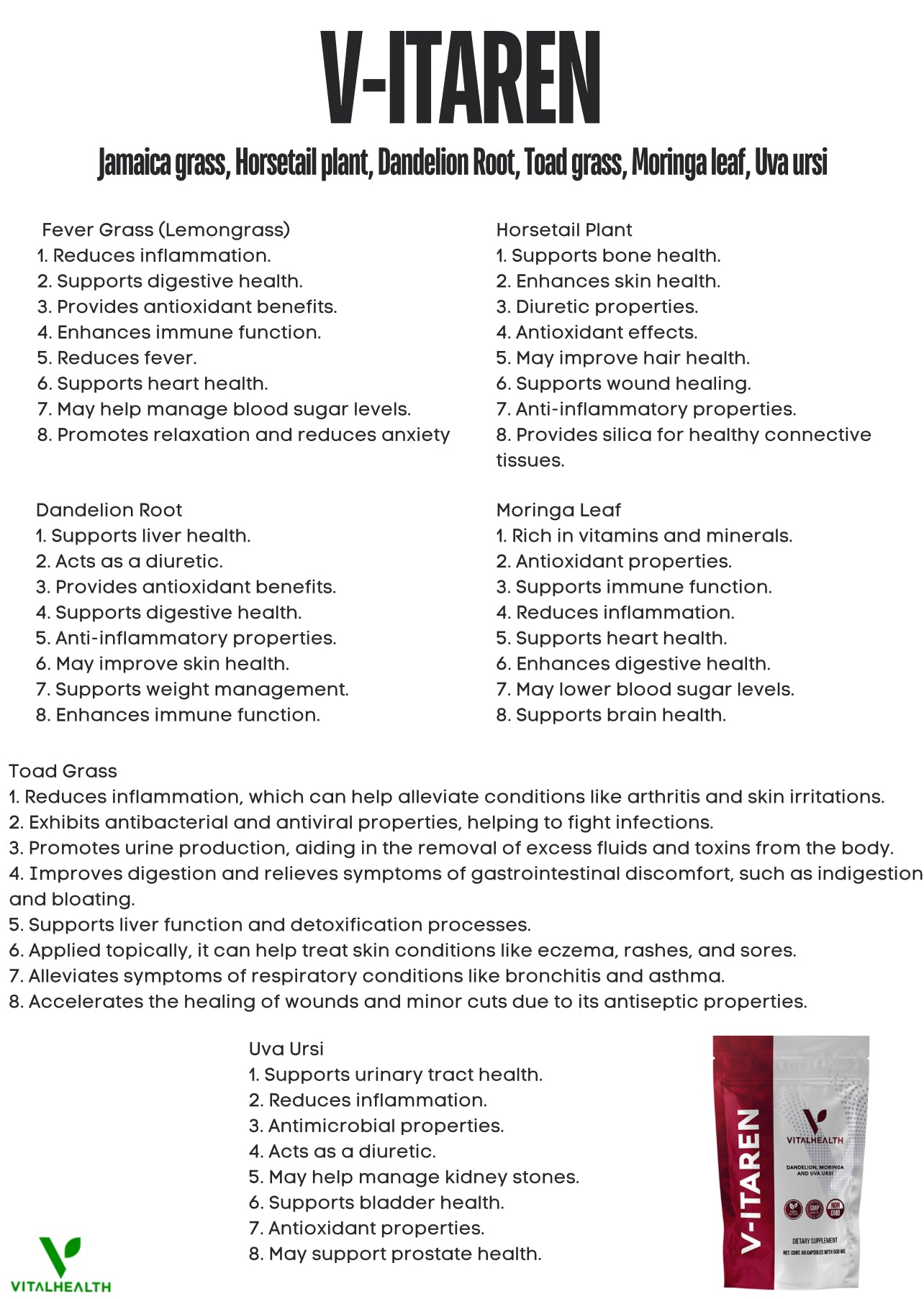 V-ITAREN (Kidney Detox& UTIs)